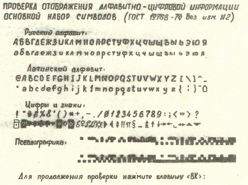 Основной набор символов